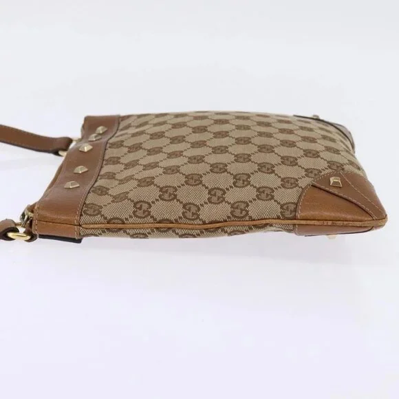 GUCCI GG Canvas Shoulder Bag Beige Gold 120893 Auth BA5739 - Picture 6 of 16